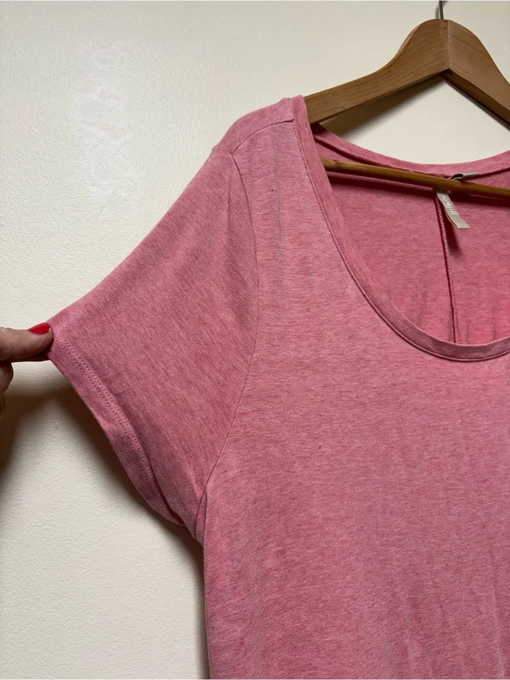 Pure Jill Slub- Knit Scoop Neck Tee Shirt Dress Mauve Pink - Medium